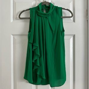 Green Ann Taylor High Neck Sleeveless Top